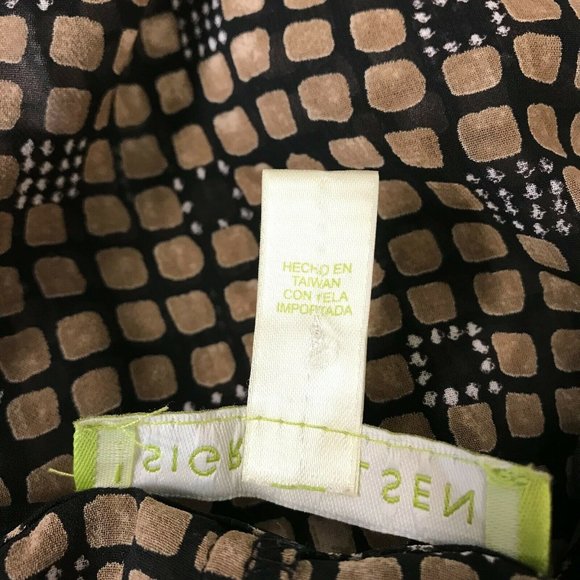 Sigrid Olsen Womens Long Sleeves Round Neck Sheer Brown Blouse Top Size 6 - Picture 7 of 7